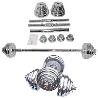SET PESAS YORK 20KG MANCUERNAS ADAPTADOR BARRA - 4