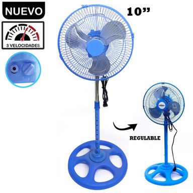 VENTILADOR PEDESTAL 60 WATTS 10' CELESTE