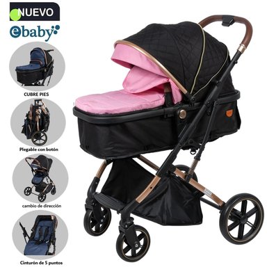 NUEVO  COCHE CUNA MOISÉS DE LUJO SATURNO EB126-1 ROSADO