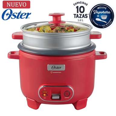 OLLA ARROCERA OSTER 1.8L 3 EN 1 FUNCIÓN DE SOFRITO VAPORERA ROJO CKSTRC10DFPNK