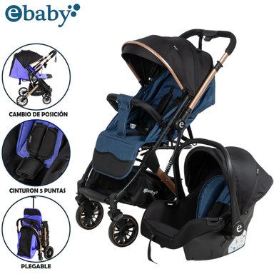 COCHE MOISÉS TRAVEL SYSTEM EBABY «SPARROW» PORTA BEBÉ BLUE