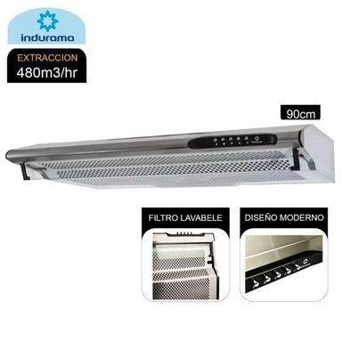 CAMPANA INDURAMA 90CM EXTRACTORA 3VELOCIDADES CEI-902CRP