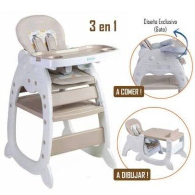 SILLA DE COMER GATO 3 EN 1 BEIGE