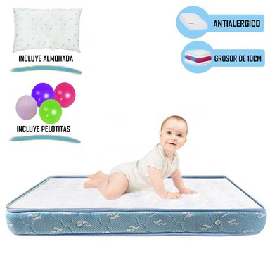 COLCHÓN DE BEBE PARA CUNAS PACK AND PLAY DE 4' CELESTE