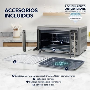 HORNO CON FREIDORA DE AIRE DIGITAL OSTER® DE 42 LITROS, PUERTAS FRANCESAS, TSSTTV42FDDAFNS - 6
