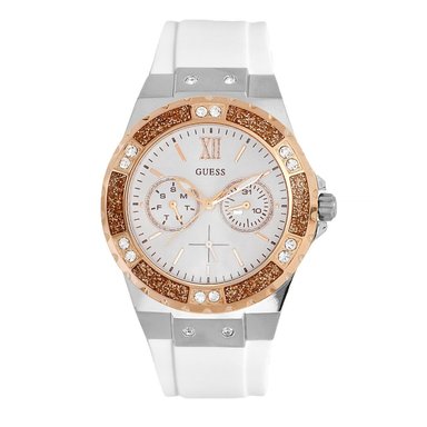 RELOJ GUESS MUJER ANÁLOGO W1053L2 CORREA BLANCO SILICONA - 3