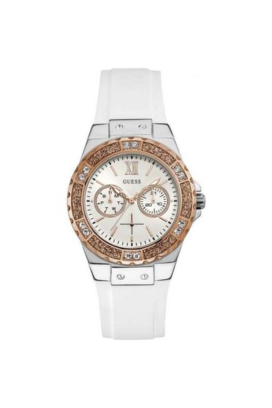 RELOJ GUESS MUJER ANÁLOGO W1053L2 CORREA BLANCO SILICONA - 4