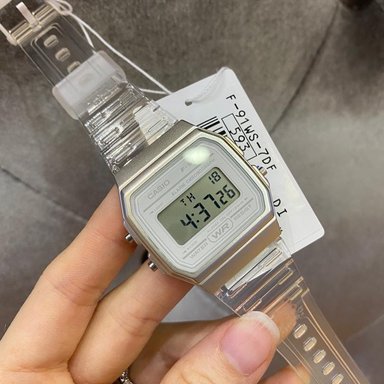 RELOJ CASIO MUJER DIGITAL F91WS-7 CLÁSICO TRANSPARENTE - 2