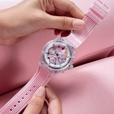 RELOJ GUESS MUJER ANÁLOGO GW0438L7 CORREA SILICONA - 2