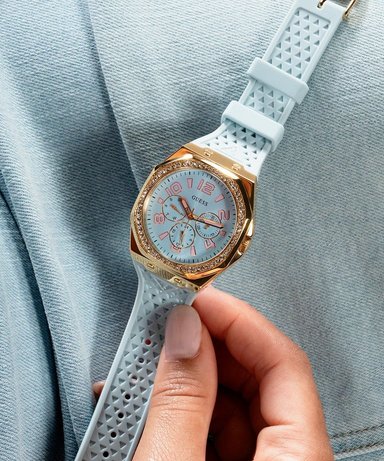 RELOJ GUESS MUJER ANÁLOGO GW0694L1 DAMA CORREA SILICONA - 2