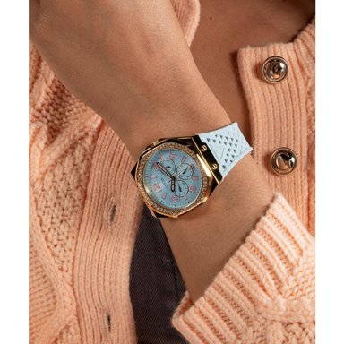 RELOJ GUESS MUJER ANÁLOGO GW0694L1 DAMA CORREA SILICONA - 3