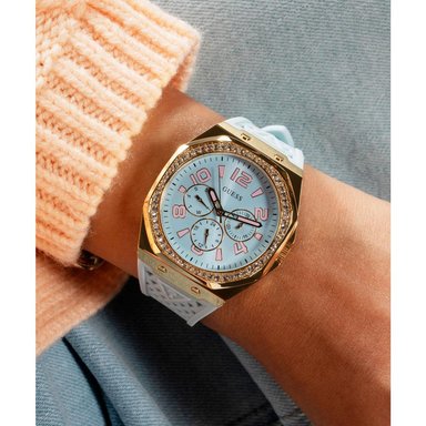 RELOJ GUESS MUJER ANÁLOGO GW0694L1 DAMA CORREA SILICONA - 4