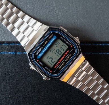 RELOJ DE HOMBRE CASIO RETRO A168WA-1 PLATEADO - 6