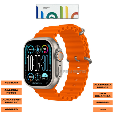 SMARTWATCH HELLO 3 + PLUS ULTRA 4GB 480MAH NARANJA