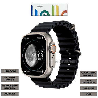 SMARTWATCH OEM HELLO 3 PLUS AMOLED 4GB ALMACENAMIENTO NEGRO
