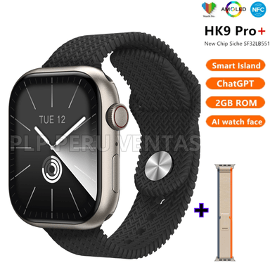 SMARTWATCH HK9 PRO PLUS 2GB 3GENERACION SERIE 9 CHAT GPT AMOLED NEGRO - 1