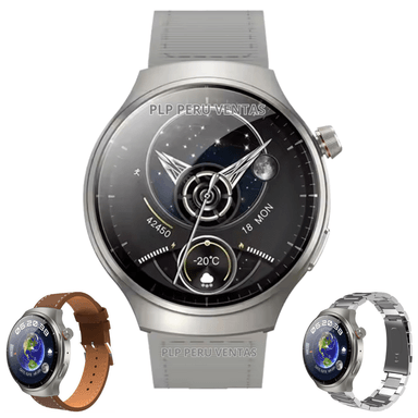 SMARTWATCH OPLP HW6 MAX PLATA AMOLED 3 CORREAS GAMA ALTA