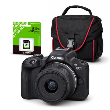 CÁMARA CANON MIRRORLESS EOS R50 24.2MPX MIRRORLES EOS R50 + LENTE RF S 18-45MM + KIT BÁSICO - 1