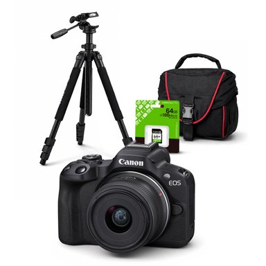 CÁMARA CANON MIRRORLESS EOS R50 24.2MPX MIRRORLES EOS R50 + LENTE RF S 18-45MM + KIT DELUXE - 1