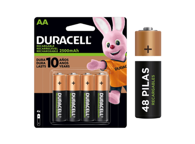 PILAS RECARGABLES DURACELL CAJA 48 UNID AA 2500 MAH