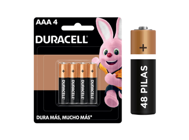 PILAS DURACELL CAJA 48 UNID ALCALINAS 1,5V AAA