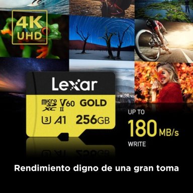 MEMORIA MICRO SDXC U3 V60 LEXAR PROFESSIONAL 256GB - W:180MB/S -R:280MB/S GOLD - 3
