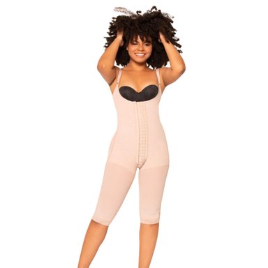 FAJA ALGODÓN MUJER FAJITEX BEIGE 022990 ALTA COMPRESION HASTA LA RODILLA CON CUATRO BROCHES