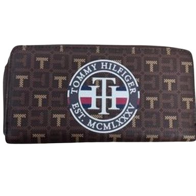 BILLETERA TOMMY HILFIGER 69J6964 200 MARRÓN MONOGRAM CON CIERRE