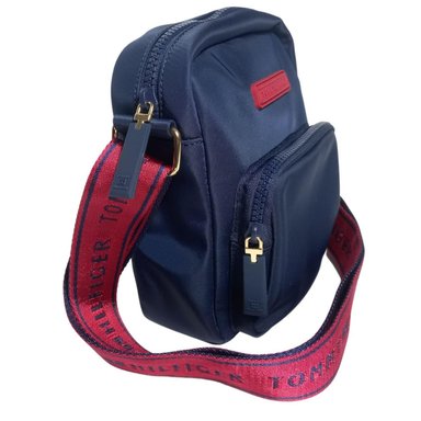CROSSBODY TOMMY HILFIGER CUADRADO AZUL STRAP DOBLE CIERRE