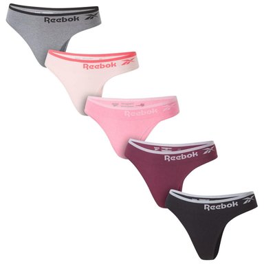 PACK X5 CALZÓN MUJER REEBOK ROSADO SEAMLESS THONG TRUSA TANGA SIN COSTURAS