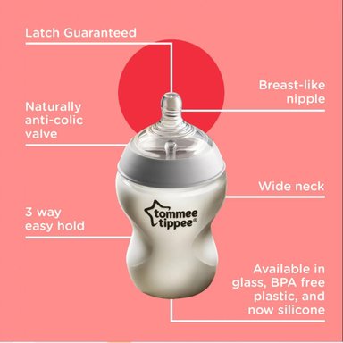 BIBERÓN TOMMEE TIPPEE ANTICÓLICOS BLANCO 9 OZ PACKX4 - 6