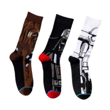 PACK X3 MEDIAS HOMBRE MARVELOUS NEGRO STARWARS LARGAS STAR WARS