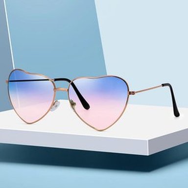 LENTES DE SOL PROTECCIÓN UV MARVELOUS LENHINBRW CORAZONES AZUL DEGRADADO