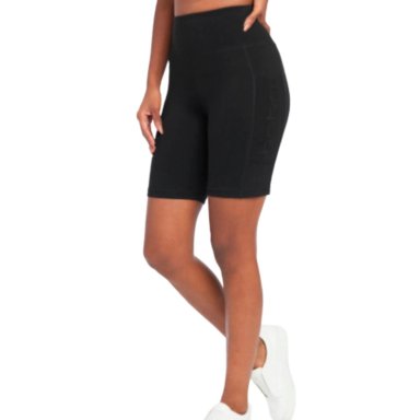 PANTALÓN CORTO ALGODÓN MUJER NEGRO MESH POCKET BIKER BEBE