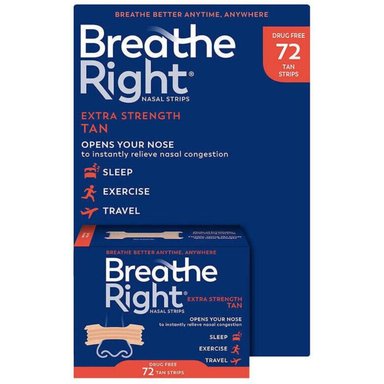 BANDAS NASALES ANTIRONQUIDOS BREATHE RIGHT 72 TIRAS