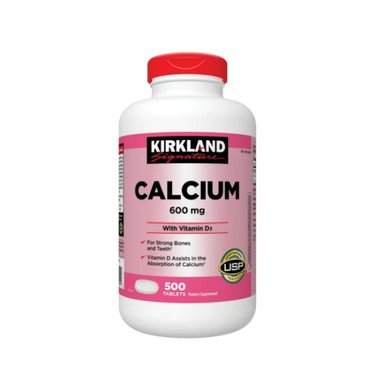 CALCIO KIRKLAND 600 MG 500 TABLETAS UNIDAD