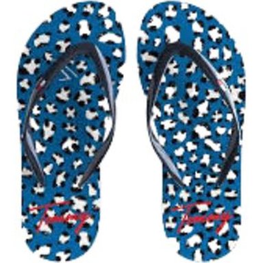 SANDALIAS NIÑA TOMMY HILFIGER AZUL 69J6065 400 SLIDE ANIMAL PRINT