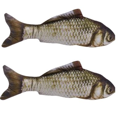 JUGUETE CATNIP GATOS AYJ005 SUPETMARKET PESCADO MARRÓN CATNIP PACKX2