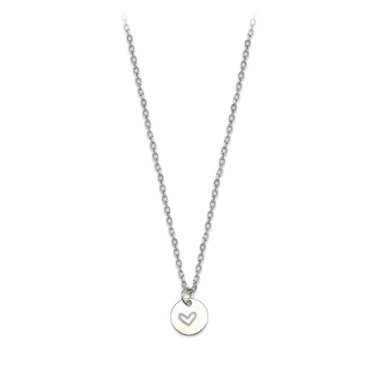 COLLAR MARVELOUS GLT-742 PLATA 925 FINO CON DIJE REDONDO Y CENTRO CORAZON