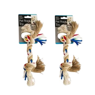 JUGUETE PERRO CUERDA DE COLORES ANUDADA DI245 PACKX2