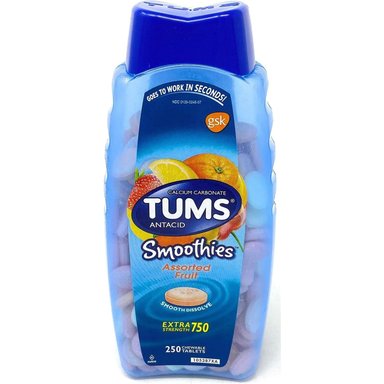 ANTIACIDOS TUMS ULTRA FUERTE 750 MG - 250 MASTICABLES