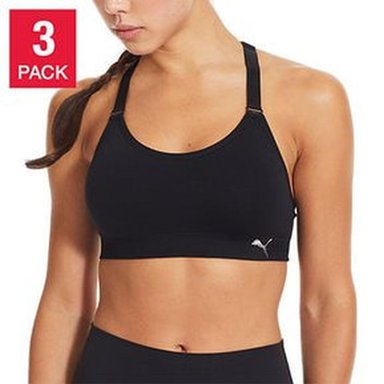 TOP MUJER PUMA NEGRO ACTIVE BRA 1489317 SUJETADOR DEPORTIVO PACK X 3 - 2