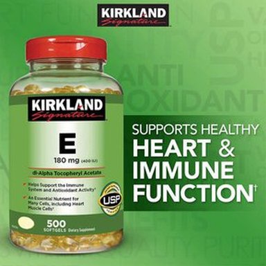 VITAMINA E KIRKLAND 500 SOFTGELS 180 MG SIGNATUR - 2