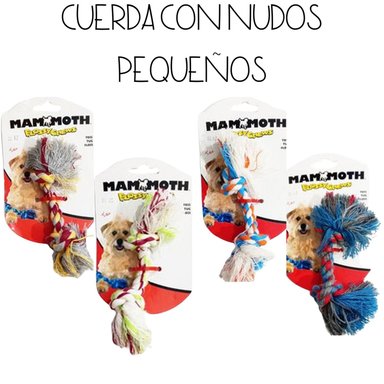 CUERDA CON NUDOS PERROS MINI COLOR BONE MAMMOTH TAMAÑO ROJO