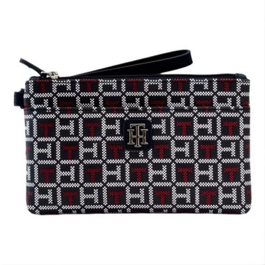 CARTERA TOMMY HILFIGER 69J2239-410 AZUL DE MANO WRISLET MONOGRAM /ROJO