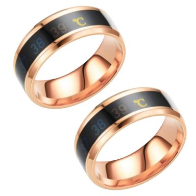 PACK 2 ANILLO MARVELOUS INTELIGENTE SENSOR TEMPERATURA UNISEX ROSE GOLD ACERO
