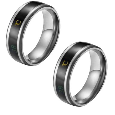 PACK 2 ANILLO MARVELOUS INTELIGENTE SENSOR TEMPERATURA UNISEX PLATEADO ACERO