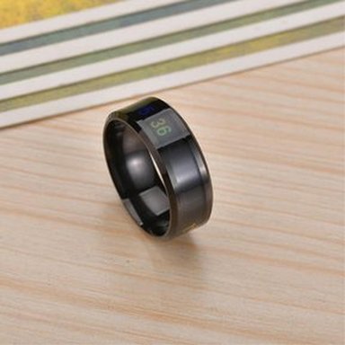 PACK 2 ANILLO MARVELOUS INTELIGENTE SENSOR TEMPERATURA UNISEX NEGRO ACERO INOXIDABLE