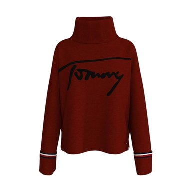 CHOMPA MANGA LARGA ALGODÓN MUJER TOMMY HILFIGER ROJO 76J2932 CUELLO DE TORTUGA SIGNATURE