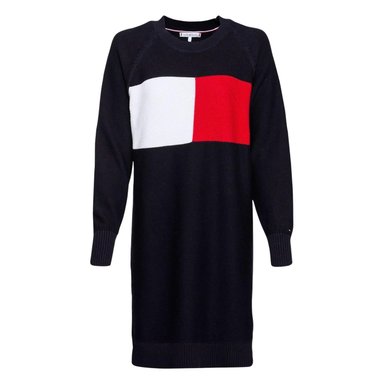 VESTIDO ALGODÓN MUJER TOMMY HILFIGER AZUL CHOMPA - 1
